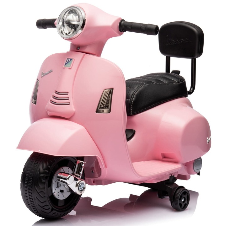 Vespa, Elektromos robogó gyerekeknek, 18 hónapos+, 25 kg, 68x38x52 cm, rózsaszín