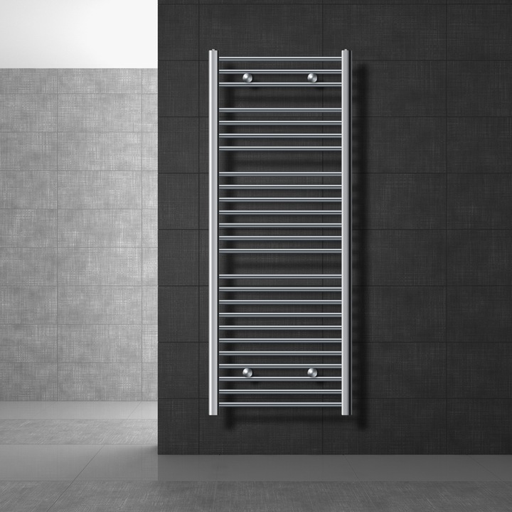 LuxeBath fürdőszobai melegítő, Sahara modell, króm, acél, 600x1500 mm, egyenes oldalsó csatlakozással