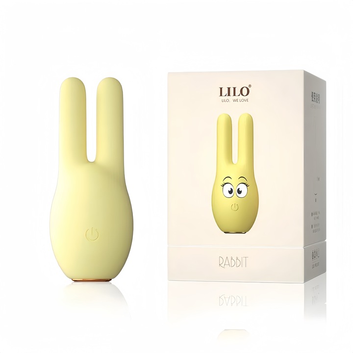 Vibrator Lilo, 10 moduri, galben, 9.2x3.5x2.8cm