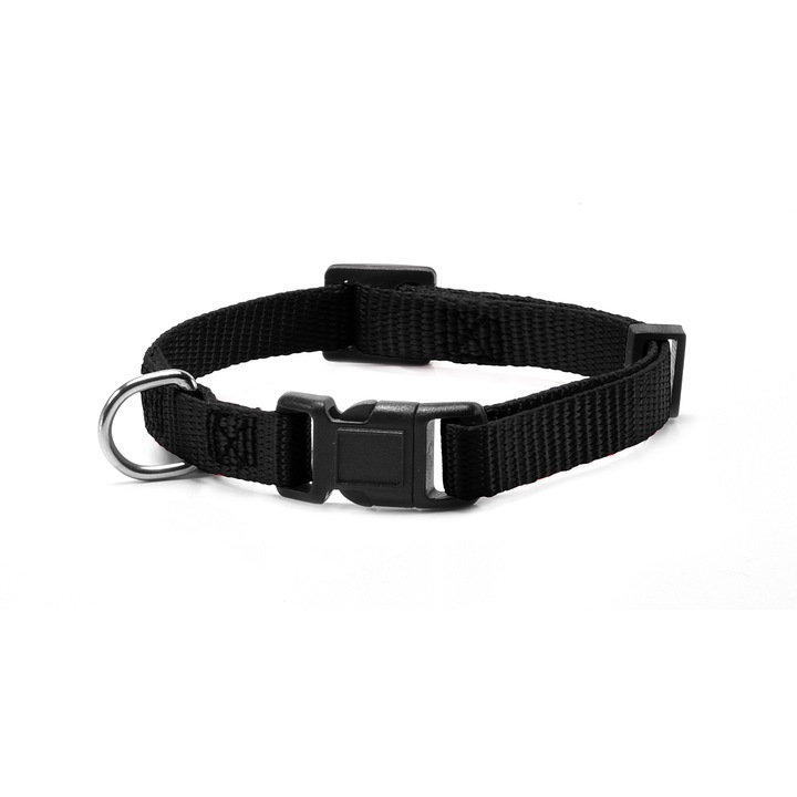 Zgarda nylon reglabila, M, Negru