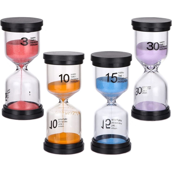 Set clepsidre, 3/10/15/30 minute, multicolor