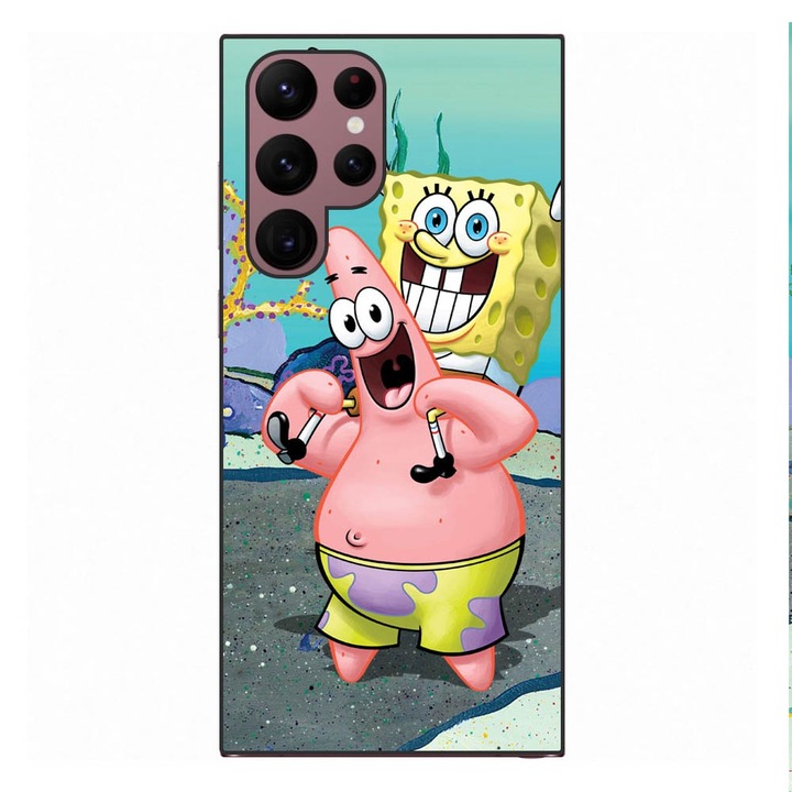 Капак, съвместим със Samsung Galaxy S22 Ultra Silicone Gel Tpu Модел Спонджбоб