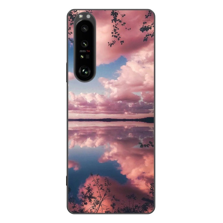 Капак, съвместим със Sony Xperia 1 III Silicon Gel Tpu Модел Pink Clouds