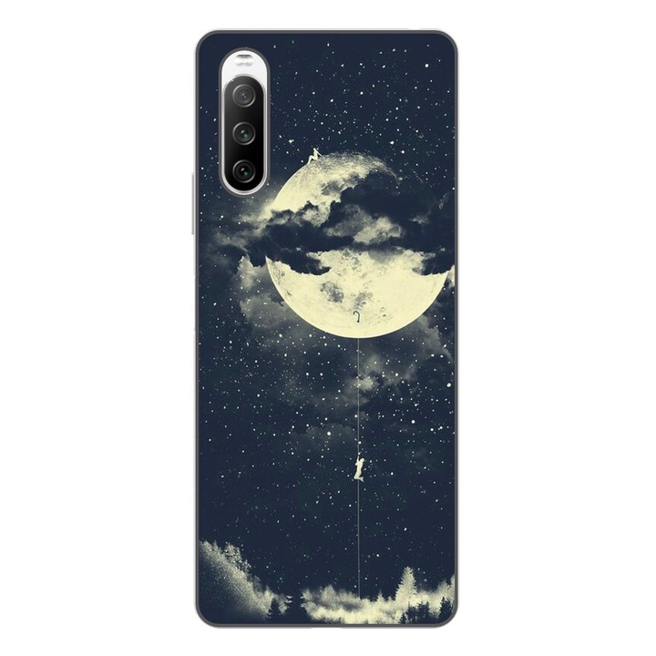 Капак, съвместим с модел Sony Xperia 10 III Silicon Gel Tpu Moon Climbing