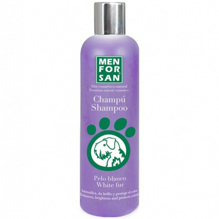 Sampon pentru caini cu blana alba Menforsan White Coat, 300ml