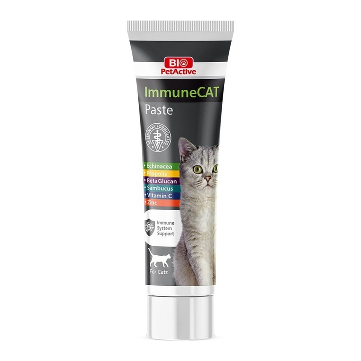 Хранителна добавка за котки Bio PetActive ImmuneCat Paste, 100 мл