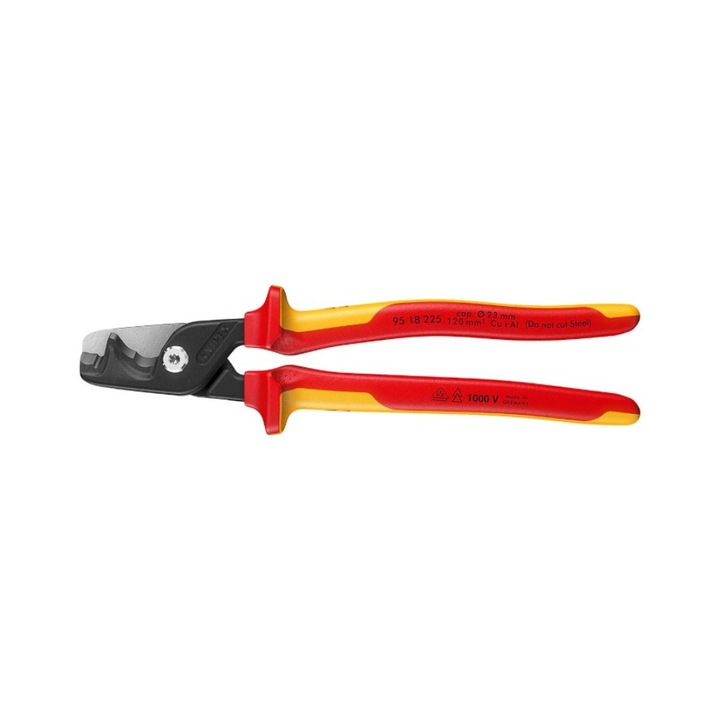Foarfeca pentru taiat cabluri Knipex StepCut XL maner multicomponent VDE 225 mm