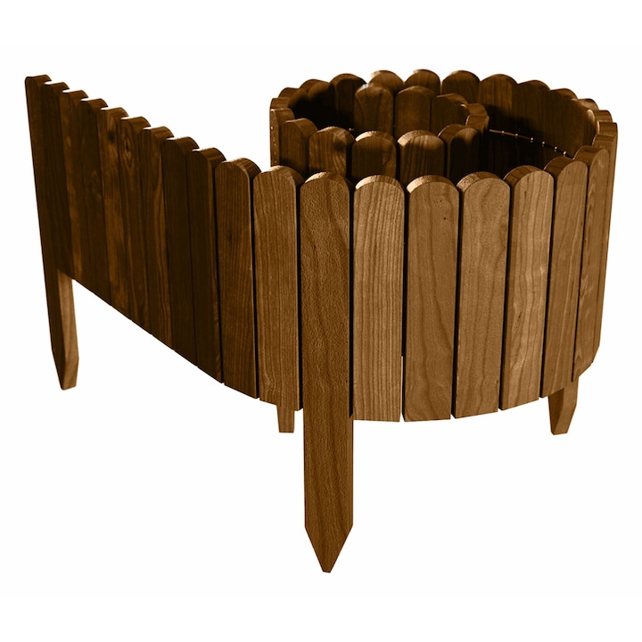 Floranica Palisada lemn flexibila Rollborder 200 x 30 cm Maro Bordura decorativa pentru straturi gazon livezi si alei