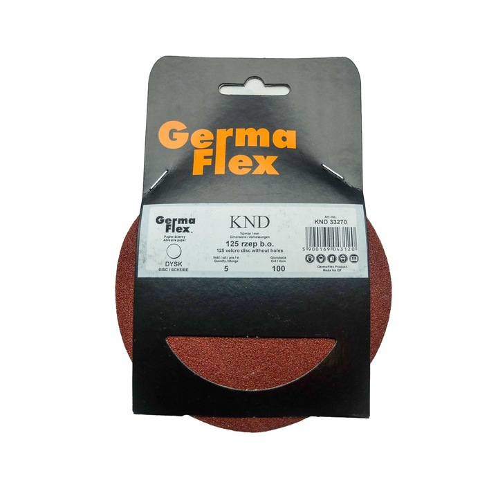 Set 5 discuri abrazive, Germa Flex, 125mm, granulatie 100