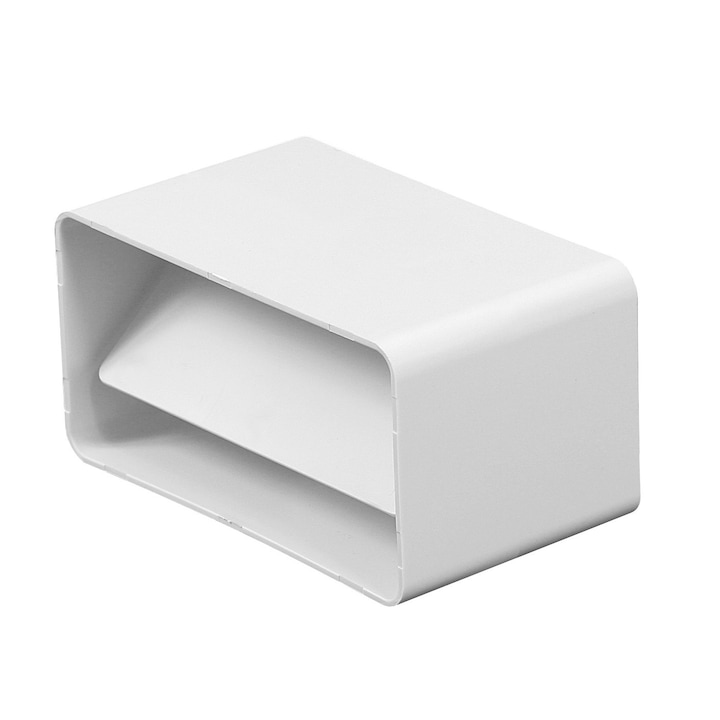 Conector plat, Awenta, PVC, cu clapeta de sens, rezistenta termica 40°C, 75 x 150 mm, alb