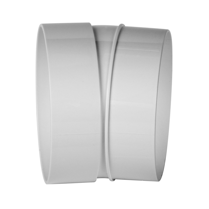 Cot rotund pentru conducta de ventilatie, Awenta, Plastic, Rezistenta termica 40°C, Alb