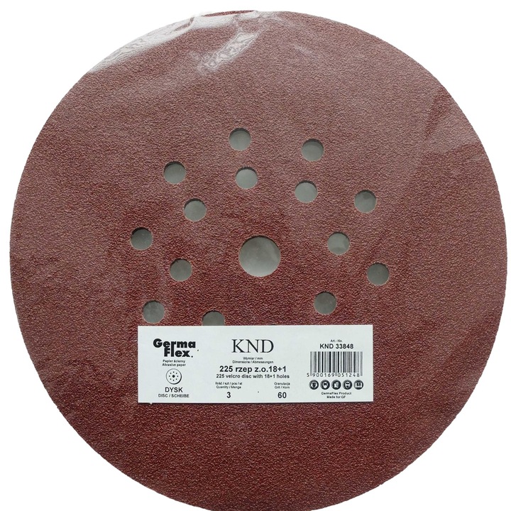 Discuri abrazive pe suport de hartie Germa Flex, granulatie 60, 225mm, set 3 buc, pentru lemn si metal