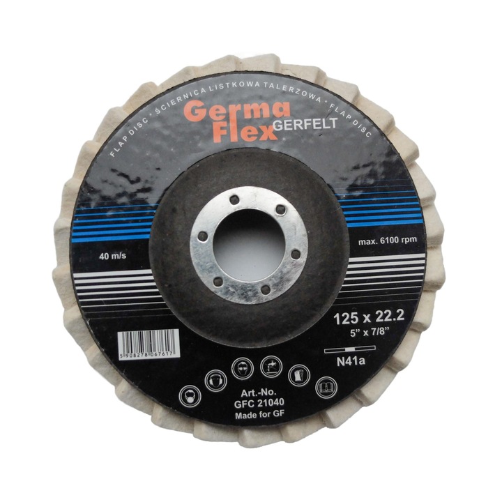 Disc polizor lamelar Germa Flex, N41a, 125x22,2mm, 6100 RPM
