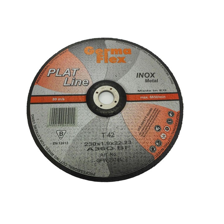 Disc de taiere metal Germa Flex Platline A36Q, 230x1,9x22,2mm, 6650 RPM