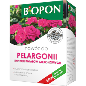 Ingrasamant granulat BIOPON pentru pelargonii si flori de balcon, 0.5kg