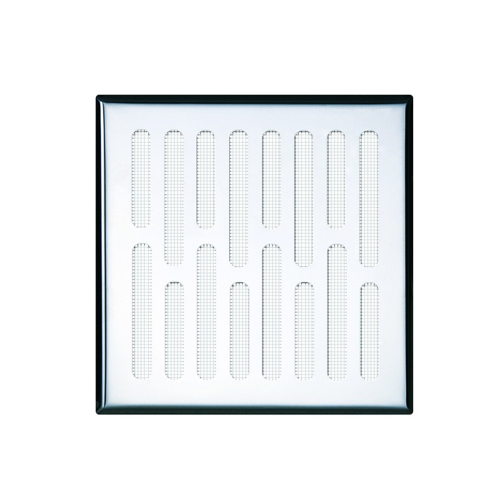 Grila de ventilatie seria M, Awenta, alb 14x14cm, cu plasa anti-insecte