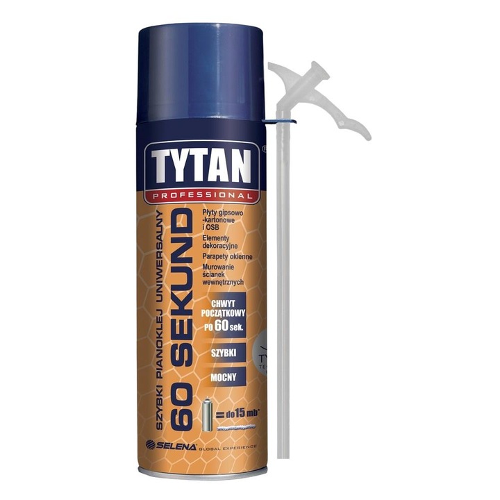 Spuma universala Tytan Professional, prindere in 60 secunde, galben, 300ml