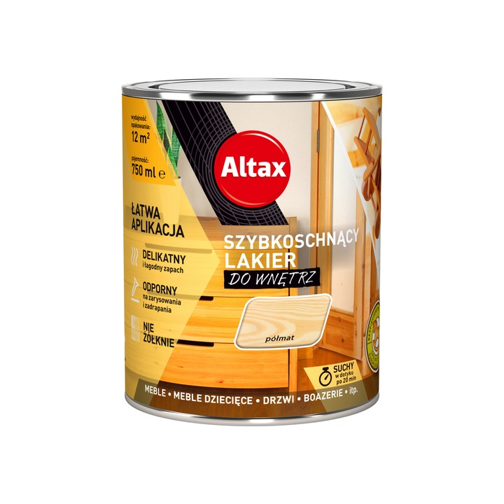 Lac interior, Altax, uscare rapida, incolor, 750ml