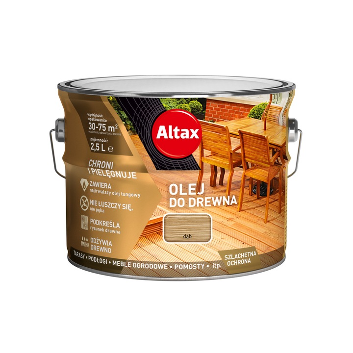 Ulei lemn, Altax, Mat, Transparent, 2.5L