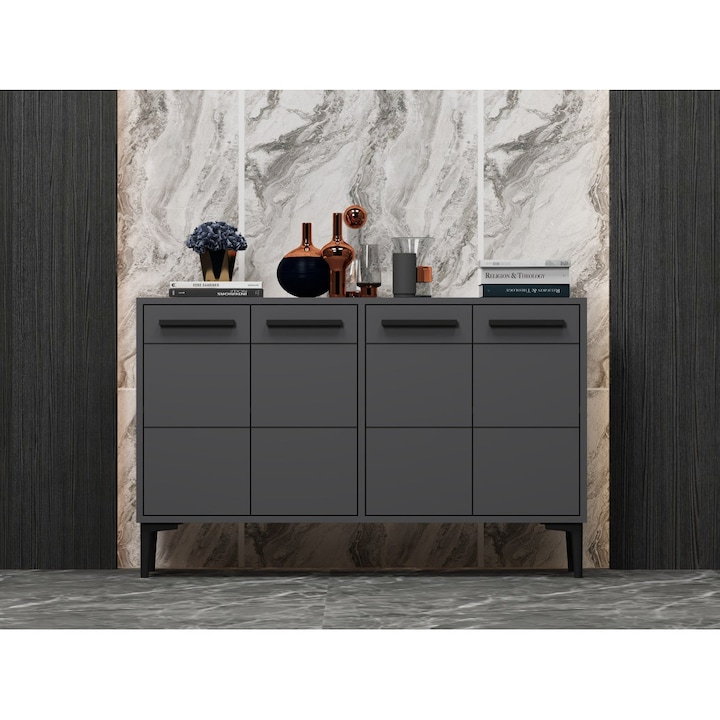 Шкаф за телевизор Stria, 120x75x30 см, Антрацит