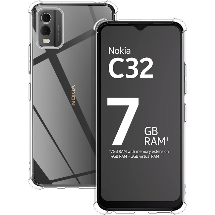 Калъф за Nokia C32 Anti-Shock 1.5мм прозрачен