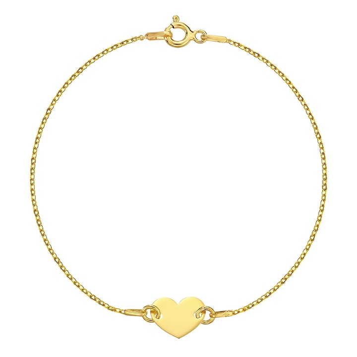 Bratara Aur 585 - 14K cu charm Heart - Inima - 16cm