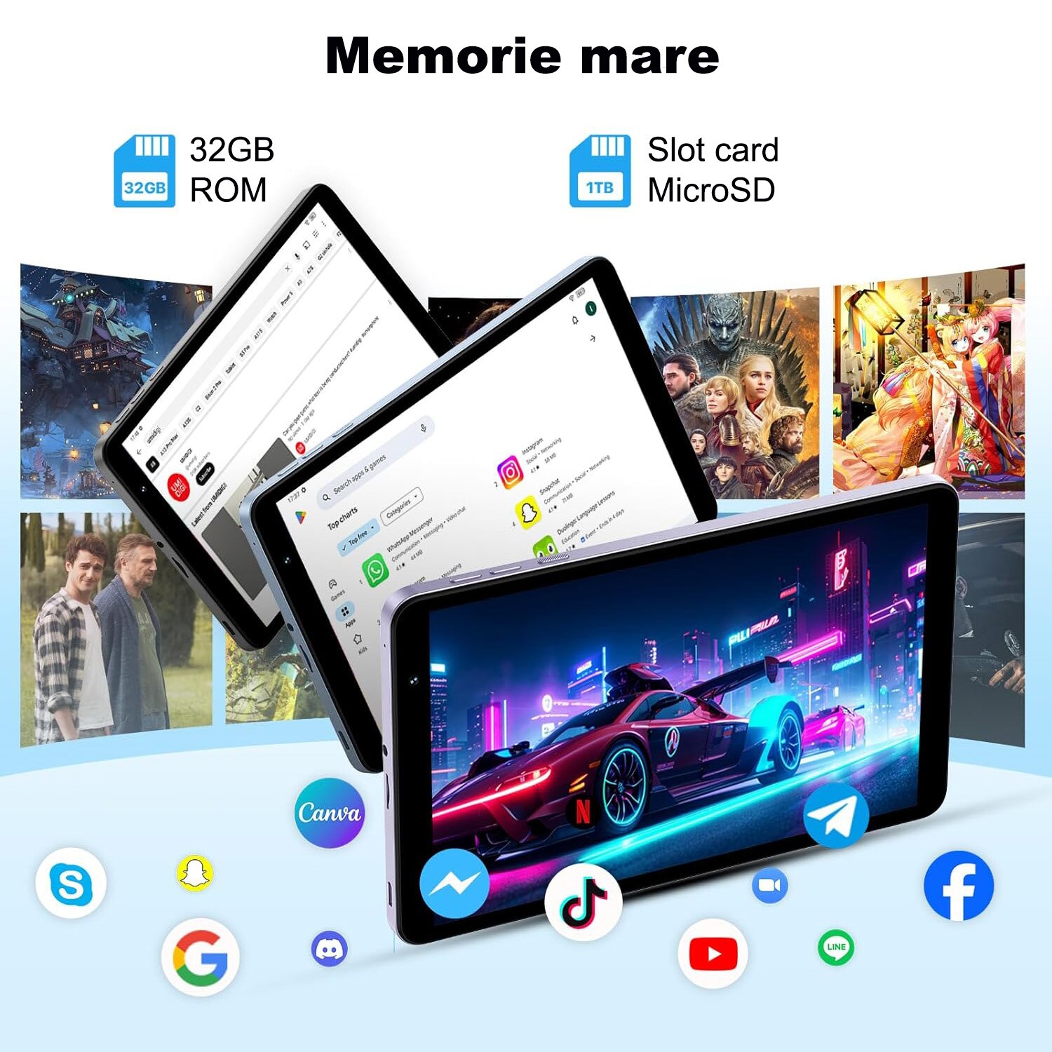 Tableta UMIDIGI G1 Tab Mini, Quad-Core, 8.0", 7GB RAM (3+4), 32GB, Wi-Fi, Space Grey