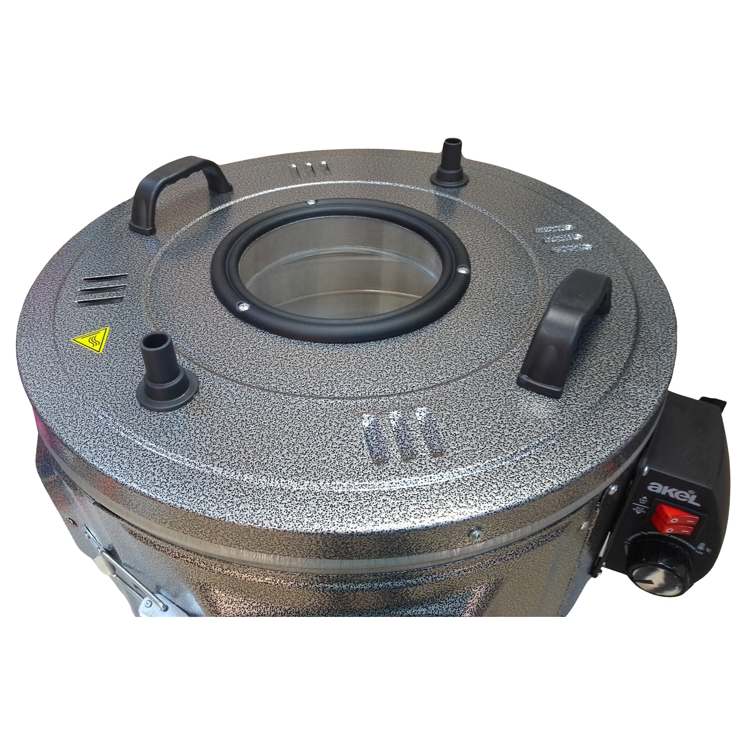 Cuptor electric rotund Akel 47l, 1100w, cu termostat reglabil si pahar ...