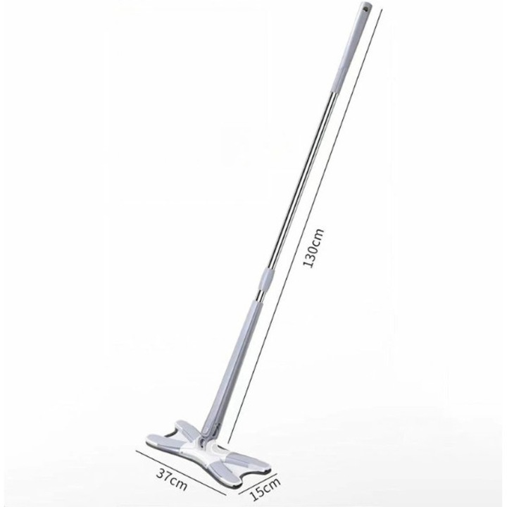 Mop Plat cu Sistem de Stoarcere Rotativ si Cap de Microfibra - Solutie Rapida si Eficienta pentru Curatenia Casei