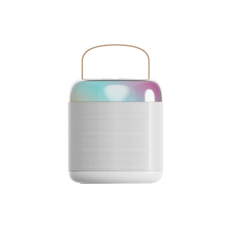 Difuzor Bluetooth, design All-in-One, portabil, sunet surround 3D, durata de viata foarte lunga a bateriei, efecte de iluminare RGB, alb