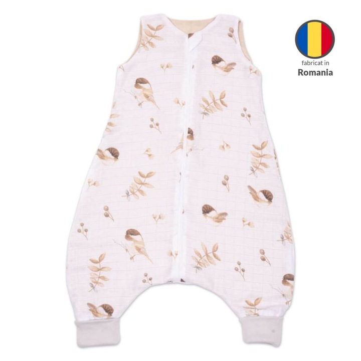 Sac de dormit cu picioare de vara din muselina 6-18 luni Kidizi® Birdy