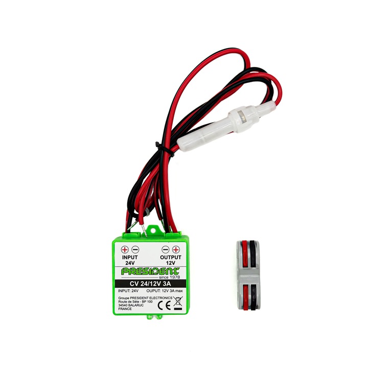 Convertor transformator 24/12v President 3a cu mufa inclusa pentru statii radio cb