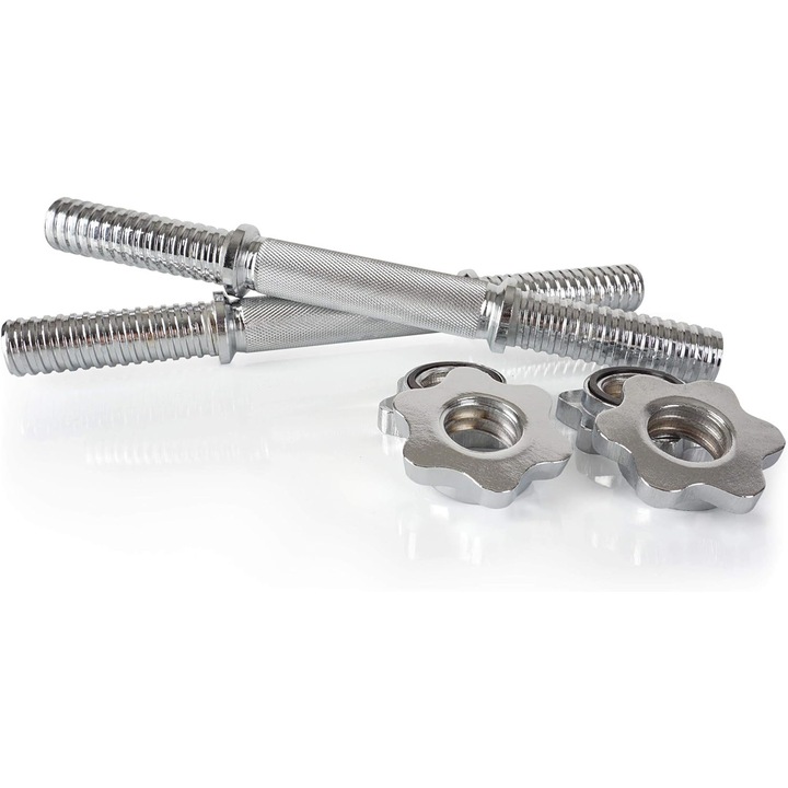Set de 2 bare de haltere, din otel, cu stele de blocare, 30/31 mm, ScSPORTS®
