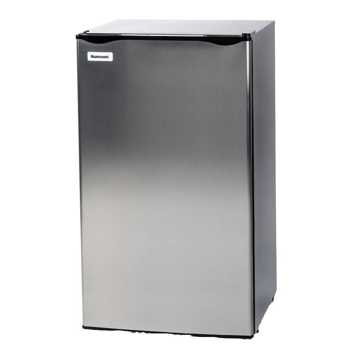 Frigider cu congelator, Ravanson, clasa E, 81 l, 470 x 830 mm, argintiu