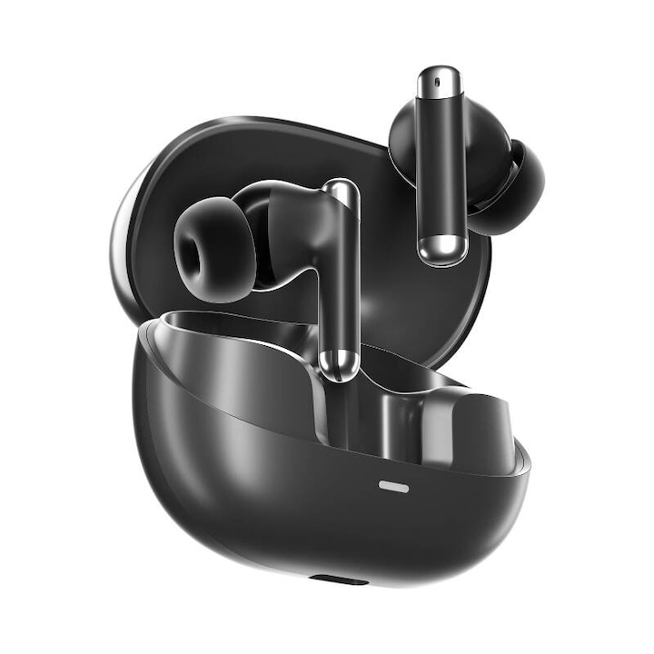 Casti audio copii cu urechiuse luminoase SMART Kitty microfon volum reglabil stereo bass, Gri inchis JRH®