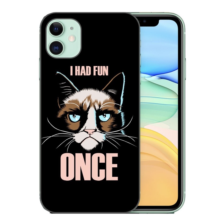 Кейс съвместим с Apple iPhone 11 Silicone Gel Tpu Модел Grumpy Cat