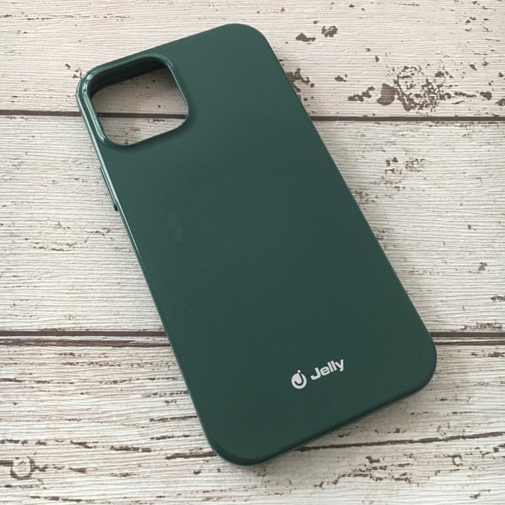 Husa compatibila cu Apple iPhone 12 Pro sau compatibila cu Apple iPhone 12 Silicon All Day Jelly Verde inchis