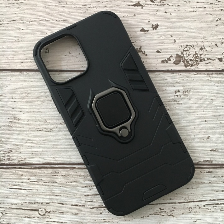 Калъф, съвместим с Apple iPhone 12 Pro Max Silicon Ring Armor Black