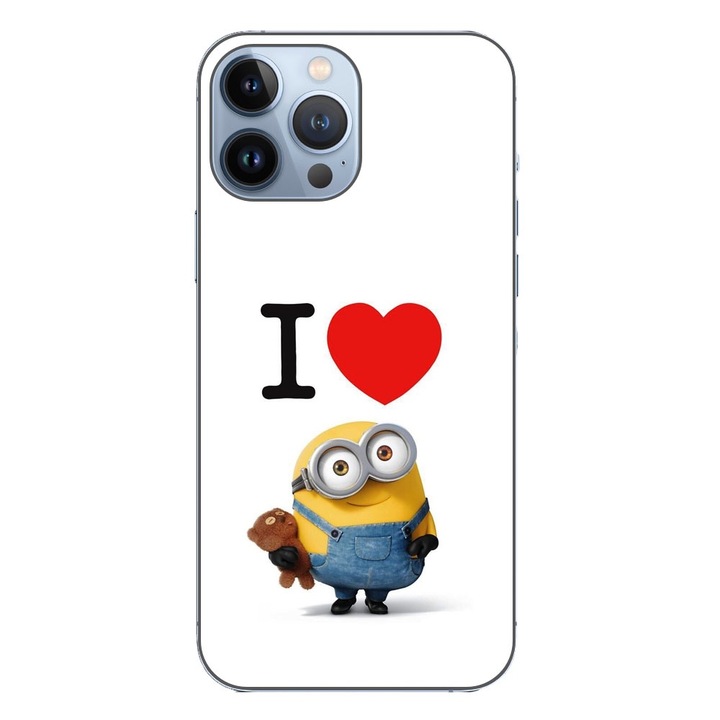 Кейс, съвместим с модел Apple iPhone 13 Pro Max Silicon Gel Tpu I Love Minions