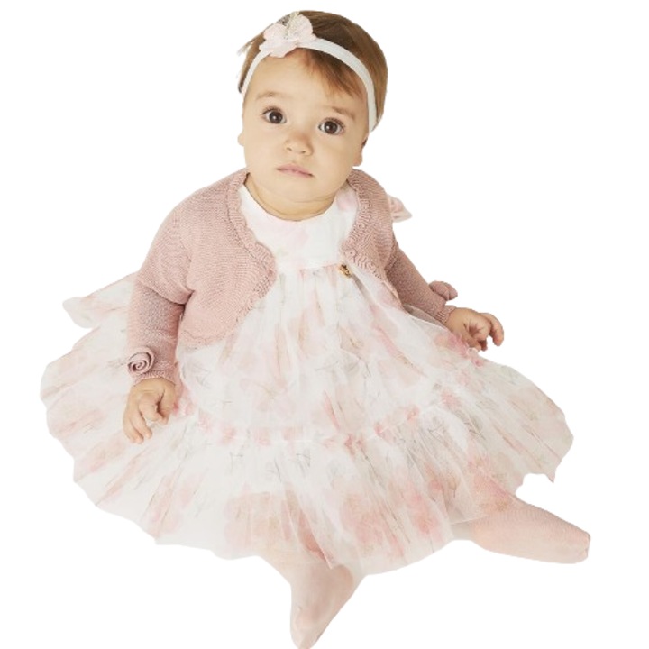 Elegáns tüllruha lányoknak, I Do, 4.8127, Fehér/Rózsaszín