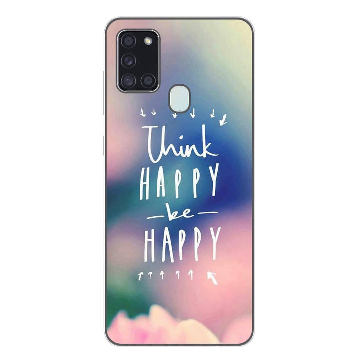 Husa compatibila cu Samsung Galaxy A21s Silicon Gel Tpu Model Think Positive