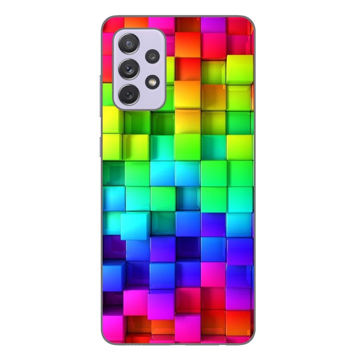 Husa compatibila cu Samsung Galaxy A72 5G Silicon Gel Tpu Model Colorful Cubes
