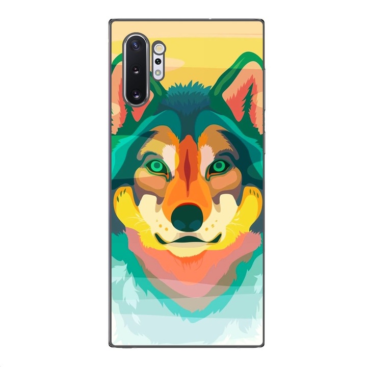 Калъф, съвместим със Samsung Galaxy Note 10 Plus, Силикон гел, Tpu, Модел Wolf Design