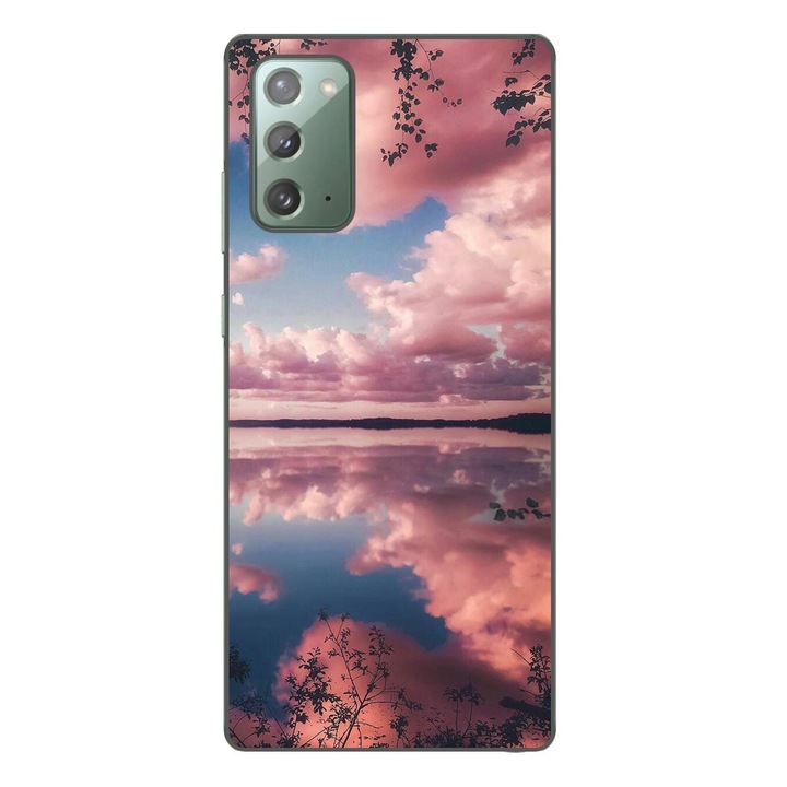 Кейс, съвместим със Samsung Galaxy Note 20 Silicon Gel Tpu Модел Pink Clouds