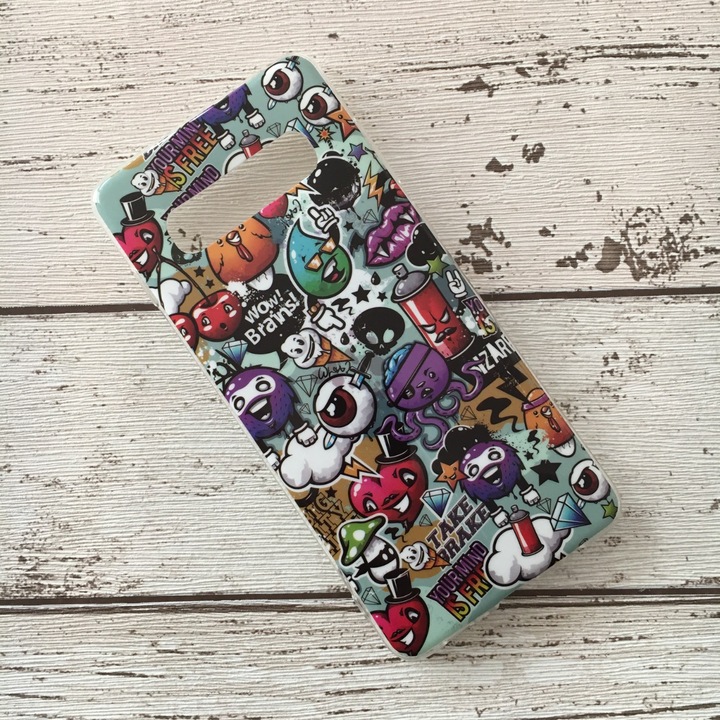 Капак, съвместим със силиконов модел Samsung Galaxy S10+ Plus Printed Crazy Pattern