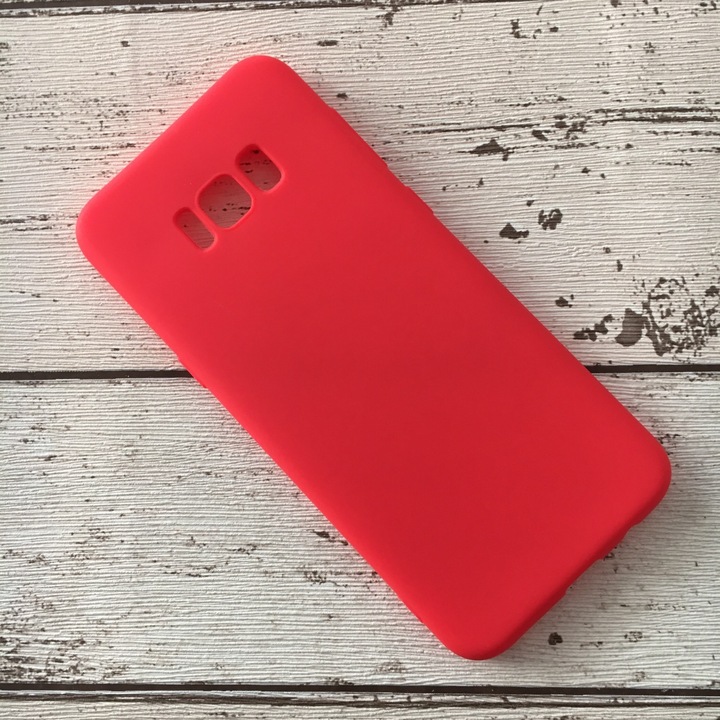 Кейс, съвместим със Samsung Galaxy S8+ Plus Silicone Matte Red