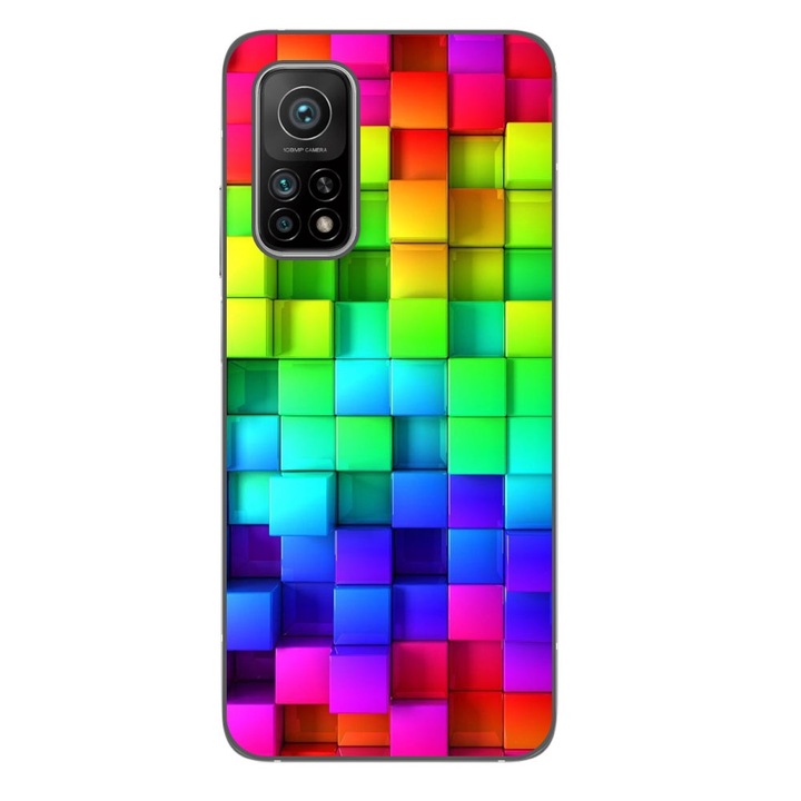 Капак, съвместим с модел Xiaomi Mi 10T Pro 5G Silicon Gel Tpu Colorful Cubes