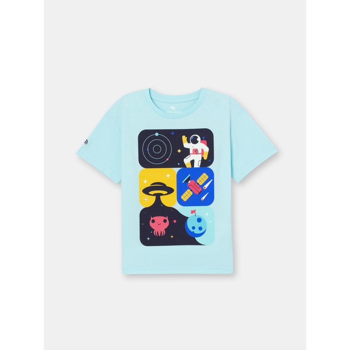 Gyermek leggings Cherubino figura mintával, Világoskék