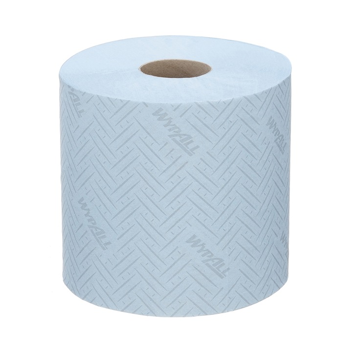 Prosoape de curatare Kimberly-Clark WypAll L20 7302 Alimentare centrala, pe rola, 38 x 18,3 cm, 380 scurt, albastru, 6 bucati