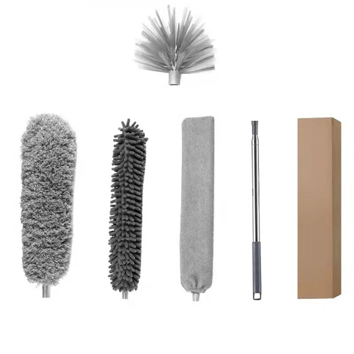 Set Pamatuf Extensibil Rqiurpn, 4 in 1, Maner din Otel Inoxidabil, Lavabil, Metal/Plastic, Multicolor